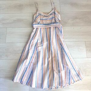 GAP Striped Adjustable Spaghetti Strap Lined Dress